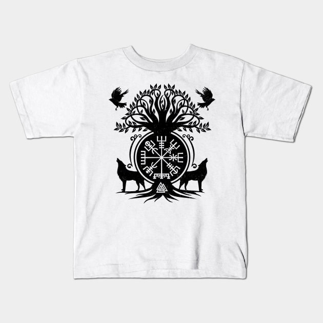 Vegvisir - Viking Compass Ornament Kids T-Shirt by Nartissima